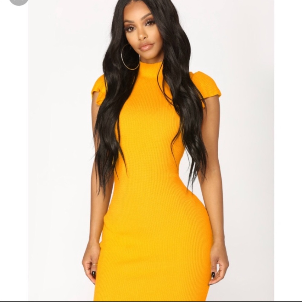 Gorgeous yellow office dress